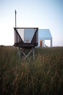 When building such a modest structure in a large landscape, designer and client often had to defend their vision to their collaborators. "We knew this house was going to be for Maggie and she would live there alone," designer Lauren Moffitt says. "But people are always projecting for future resale. Putting in the smallest size of anything—to any subcontractor, it’s just not reasonable."