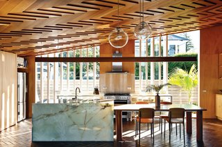 Another shot of the bright kitchen.