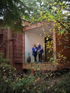 The addition, which includes a bedroom and a bathroom, also boasts an enclosed deck, a feature recommended for those with Alzheimer’s. "Ken used to do the landscaping here," says Wibowo. "He also put many of the shingles on the original house."