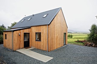 The timber-clad Skeabost Wood Cottage, sited on the island’s east coast, is Rural Design’s second prefab prototype.