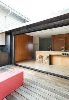 Designed by Hawkins, the Perch by Canary 3 offers additional outdoor seating. The 22-foot-long triple slider facilitates indoor/outdoor access.