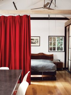 A curtain slides across for privacy.