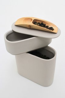 Two Innovative Tea Products - Photo 1 of 3 - The three leveled Caddy Set in light grey.
