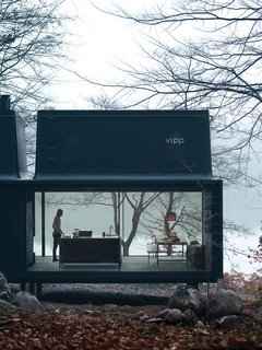 30 All-Black Exterior Modern Homes - Photo 25 of 30 - For 2015, Vipp, the Danish industrial design company known for its iconic trash cans and all-black kitchens, introduces a 592-square-foot prefab unit called Shelter.