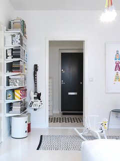 A view back into the hallway from the master bedroom.