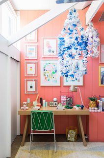 15 Modern and Creative Spaces For Kids - Photo 13 of 15 - The kids' room designed by Lucy Feagins is especially vibrant, with Tango-painted walls by Delux, artwork by Rachel Castle and Beci Orpin, handmade beaded chandeliers by Emily Green, and a kicky pineapple lamp by Down to the Woods.