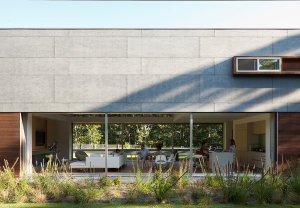 The house is assembled, rather than built, with a prefabricated foundation, concrete panel siding and efficient built-ins, minimizing construction debris and toxins such as concrete foundation tar on the site.