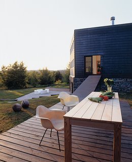 Outdoor meals are a frequent occurrence in good weather.