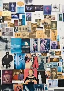 "This house is about the studio, and about making artwork," Brothers says, noting that the structure is oriented so that he can easily move between his living area and studio. The room is filled with art supplies and bulletin boards full of tacked up reference images for his sculptures and sketches.