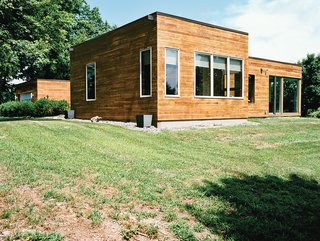 The Midcentury Spirit is Alive and Well in This Hudson Valley Escape - Photo 10 of 11 - The previous residents sheathed the exterior in cedar, which the Citrons loved and decided to keep.