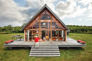 8 Inspirational Island Prefabs - Photo 4 of 8 - The late, renowned designer and architect Jens Risom sourced parts from a catalog for his custom A-frame and had them delivered in pieces to his remote island site off Rhode Island.