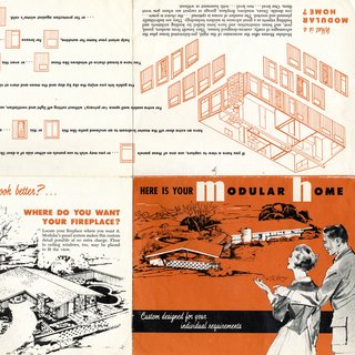 Exhibit Celebrates Pioneers of St. Louis Suburban Modernism - Photo 6 of 9 - A brochure promotes the benefits of the modular housing offered in Ridgewood, the subdivision that Ralph and Mary Jane Fournier designed in Crestwood, Missouri. Image courtesy of Maryville University.