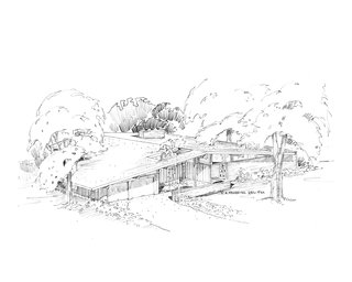 Exhibit Celebrates Pioneers of St. Louis Suburban Modernism - Photo 5 of 9 - A Ralph Fournier sketch for the Harwood Hills neighborhood in Des Peres, Missouri, west of St. Louis. Image courtesy of Maryville University.
