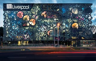 The firm punctured the facade of a Liverpool department store in Mexico City that opened in 2013, creating hexagonal apertures among the layers of aluminum, steel, and fiberglass.