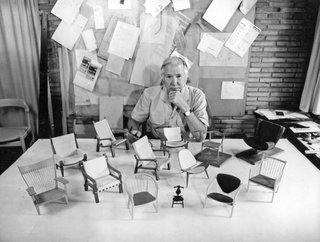 Danish furniture designer Hans Wegner in his studio. Photo courtesy PP MØBLER.
