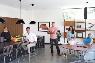 The First LEED Gold-Certified Family Home in San Diego - Photo 2 of 13 - Parents Mitra and Sasan Nakhshab join sons Nima and Soheil (with daughter, Sofia) and Soheil’s girlfriend, Susana Mora (with son, Shayan), on the main floor.