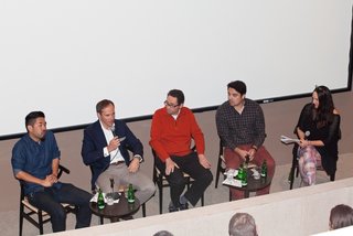 (From left to right): Architect Alving Huang; Anders Tylman-Mikiewicz, General Manager, Volvo Monitoring & Concept Center Los Angeles; Curator Greg Goldin; auto writer Paul Meyers; and Dwell's Los Angeles editor Erika Heet led a lively and thought-provoking conversation at the Palm Springs Art Museum on the Future of Mobility.