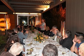 Dwell President Michela O’Connor Abrams emceed the evening where the conversation about the future of mobility was carried on at the Marmol Radziner Desert Prefab in Desert Hot Springs.