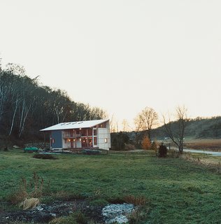 The Weber residence sits comfortably in the rich, green Wisconsin valley.