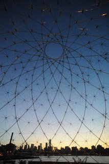 SLO Architecture's Dwell Vision Award–Winning Design - Photo 4 of 5 - The architects reassembled steel umbrella frames into a cupola, 24 feet in diameter, that bobs on 128 empty two-liter soda bottles.