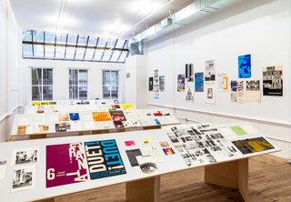 Installation view from Richard Hollis, Artists Space, 2013.