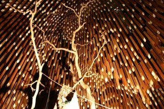 10 Inspiring Modern Memorials - Photo 8 of 10 - 8. Memorial for Tree of Knowledge (Barcaldine, Australia); Designed by m3architecture and Brian Hooper Architects<br><br>Commemorating the site where Australia’s Labour party was born in 1891, this intriguing monument creates a spatial disconnect between a dead tree, its roots housed in a glass case, and a canopy of timber slats, creating an empty space where the healthy tree’s branches once spread.