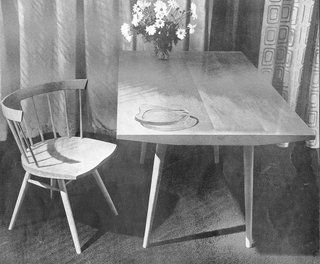 Straight Chair<br><br>Another original Knoll design from 1946, the Straight Chair is Nakashima’s spin on the standard Windsor, incorporating traditional techniques, Nakashima sometimes called himself a "Japanese Shaker," in reference to his fusion of classic, Modernist and Shaker styles. Photo courtesy George Nakashima Woodworker, S.A.