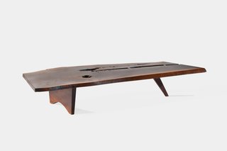 Slab Coffee Table<br><br>An example of one of Nakashima’s most iconic designs, this large piece was crafted from walnut. Photo courtesy George Nakashima Woodworker, S.A.
