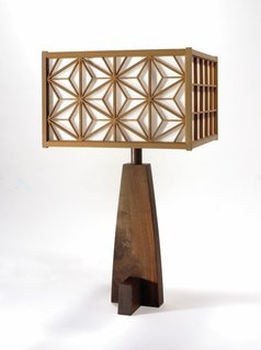 Asa-No-Ha Lamp<br><br>These intricately patterned lamps were created to illuminate his work at a show overseas. Some of these reside in the Rockefeller’s mansion. Photo courtesy George Nakashima Woodworker, S.A.