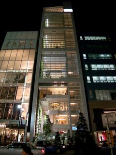 Nicolas G. Hayek Center (Tokyo, Japan: 2008)<br><br>How do you create retail frontage for seven different Swatch group brands when the building you’re working with is only 56-feet wide? Shigeru Ban solved this challenge by stacking stores on top of each other in this Tokyo boutique, and then creating a small series of ground floor showrooms with individual elevators only linking to the specific brand. It’s a structure that works like clockwork, a fitting design for the boutique watchmaker.