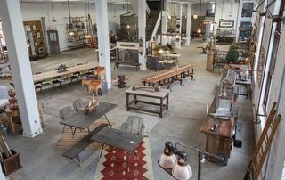 Philadelphia Design Hub: American Street Showroom - Photo 1 of 11 - A bird's eye view of American Street Showroom highlights some of the many custom and found pieces.