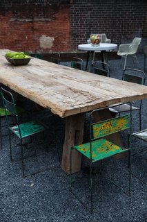 Philadelphia Design Hub: American Street Showroom - Photo 5 of 11 - Custom reclaimed wood table in the outdoor area at American Street Showroom.
