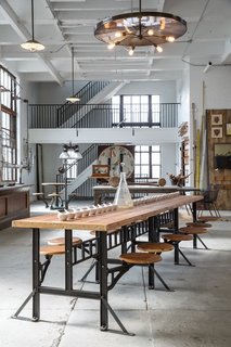 Philadelphia Design Hub: American Street Showroom - Photo 7 of 11 - The room is already set for the salon dinners Kamens and the other designers host to encourage collaboration and discussion in the design community.