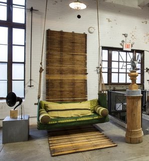 Philadelphia Design Hub: American Street Showroom - Photo 9 of 11 - A unique custom porch swing hangs from the ceiling of the showroom.