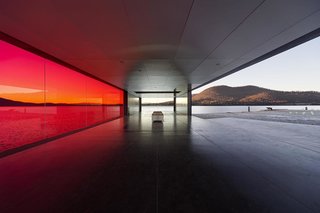 I Love Modern Architecture - Photo 9 of 20 - "From the southern approach, you head toward a tunnel; every step tells you that you know what you are going to experience and then suddenly upon arrival, there is an enormous wall of red glass—it seems incomprehensible that you did not know it was there all along," Bailey says.