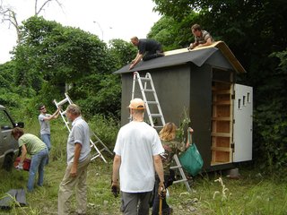 Volunteers at work on another Mad Housers project. Photo courtesy of Mad Housers Inc.