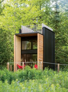 Architect Bill Yudchitz asked his son, Daniel, to help him create a self-sustaining multi-level family cabin in Bayfield, Wisconsin.