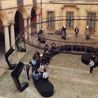 Milan Design Week: Day Two - Photo 7 of 14 - Nike's Flyknit exhibition designed by the architect Arthur Huang adds a kick to the Palazzo Clerici courtyard.