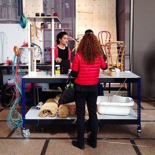 Milan Design Week: Day Two - Photo 11 of 14 - The installation "In a State of Repair" seeks to highlight the work of craftspeople, artisans, and technicians who repair things that break. Martino Gamper, a designer and the exhibition's curator, hopes this inspires people to keep the belongings they have instead of throwing them away if they break.