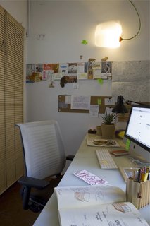 Green Living in Barcelona - Photo 10 of 14 - In the office, Steelcase’s "Think" chair is what Scholtus calls "a masterpiece of cradle-to-cradle design—fully recyclable and very comfortable." The desktop is a large piece of salvaged plastic.