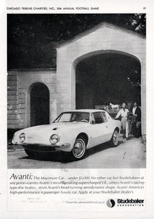 Studebaker Avanti (1963)<br><br>Italian for forward, the Avanti was created by Loewy and a team of designers during a 40-day crash course at the behest of Studebaker President Sherwood Egbert. Sporting a sleek look during a period of automotive overindulgence, the Avanti also boasted numerous safety features ahead of its time.<br><br>Photo Credit: Alden Jewell, Creative Commons