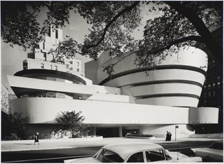 Solomon R. Guggenheim Museum, designed by Frank Lloyd Wright, photographed in 1959. Gelatin silver print. Image courtesy of the Carnegie Museum of Art, copyright Ezra Stoller/Esto, Yossi Milo Gallery.