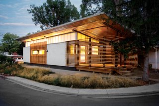 Michael Hughes and his University of Colorado collaborators transformed a 10-by-47-foot trailer destined for the landfill into the striking TrailerWrap "rehab" prototype.
