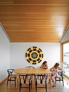 Emma Worple and a friend enjoy an open view of the island from the dining area.