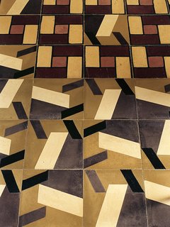 Traditional isleño tiles (at the top) were augmented with a new pattern by architect Nataniel Fúster.