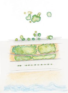 The site plan shows how the old (A) and new (B) buildings connect.