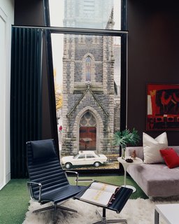 WestEnders - Photo 5 of 8 - The most dramatic view in the apartment, the First Presbyterian Church looms large in the Kovel living room.