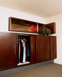 All the windows were designed to frame the mountains and trees without compromising privacy. Sunlight streams in through the window over the bedroom closet.
