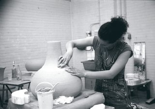 Pure and Symbol - Photo 4 of 10 - The prototypes for Satyendra Pakhalé pottery chairs are made using traditional throwing techniques, then the chairs themselves are made at a factory near Venice.