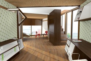 Hz so Good - Photo 2 of 2 - Designing around a central core means that the layout of the organic house can be adapted to meet the changing needs of the occupants. Ceilings or walls can easily be added or taken away for a simple makeover.